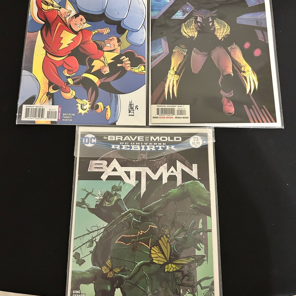 New Three Comic Books - Wolverine, Batman And Shazam